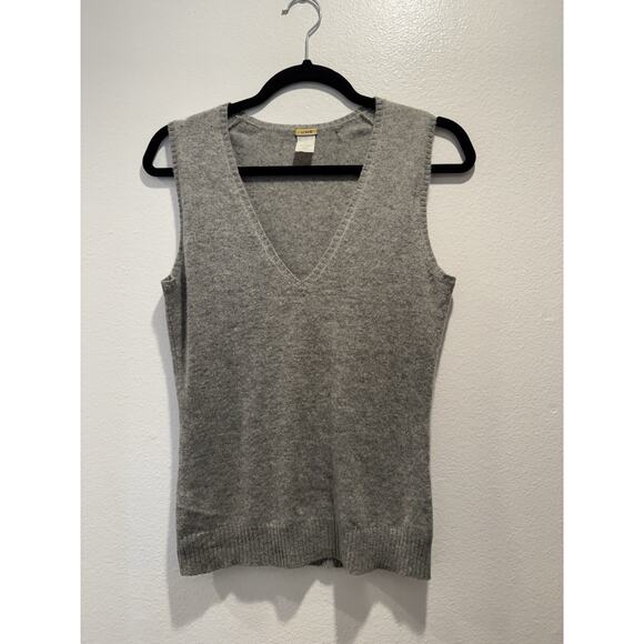 J. Crew Cashmere Gray Vest Women’s Size Small Sleeveless V Neck Preppy Knit READ - Picture 1 of 9